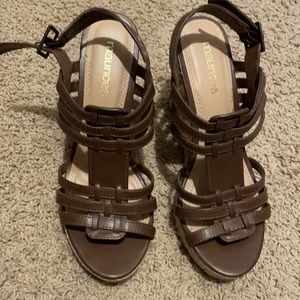 Brown wedge sandal